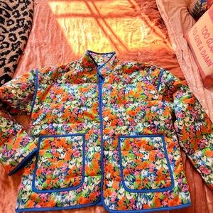 DAVI & DANI Floral Multicolor Puffer Jacket